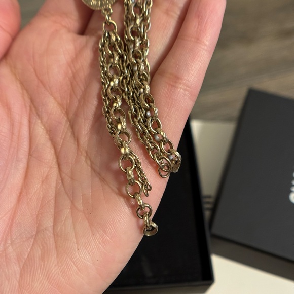 Chanel Gold CC Rue Cambon Coin Tassel Dangle Earrings - Picture 9 of 10